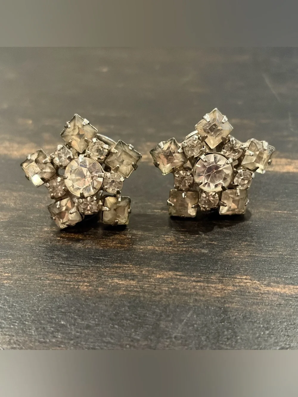 Crystal Star Clip on Earrings